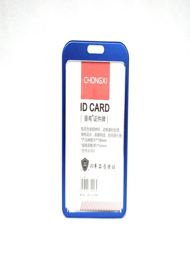 Lazybeee Vertical Metallic Elegance: Premium Aluminum Alloy ID Card Holder and Lanyard Set for Office Use (Vertical) (Pack of 2, Blue) - Image 5