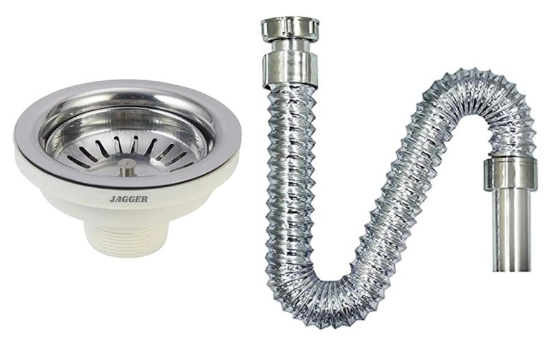 JAGGER JAG342 Round Stainless Steel Kitchen Sink Coupling for Kitchen Sink (4.5 Inches) | Rust-Free, Corrosion-Resistant | Silver (PVC COUPLING WITH WASTE PIPE [ ROUND ]) - Image 1