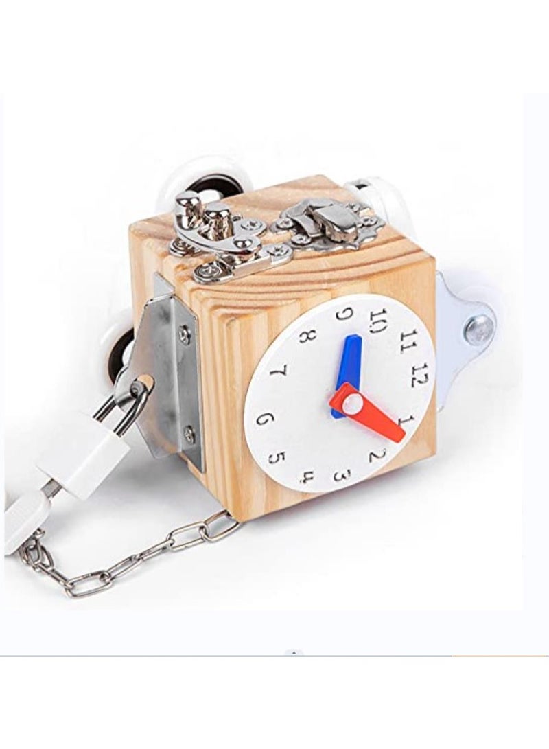 SOLARAE Busy Cube for Kids, Sensory Busy Board, Travel Toy for Toddlers 1-3 Years Old, Fidget Cube Toy Educational Montessori Learning Toys for Babies 18-36 Months - Image 1