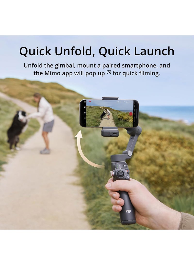 dji Osmo Mobile 7P Gimbal Stabilizer for iPhone, Android, Native Tracking, Lighting, 3-Axis Phone Gimbal, Quick Launch, One-Tap Edit, Built-in Extension Rod & Tripod, 10hrs Use, Phone Charging Black - Image 4