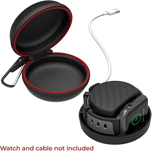 newtechno Travel Case for Apple Watch Charger,Waterproof Portable Carrying EVA Charging Dock Holder Compatible for Apple Watch Series Ultra/9/8/SE2/7/6/SE/5/4/3/|[Black] - Image 3
