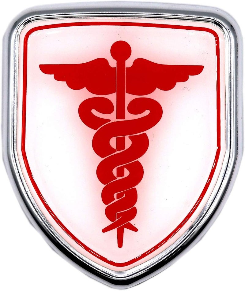 S2S® 3D Stylish Mini 3D Metal Chrome Sticker Emblem Badge Logo for Cars & Bikes (Doctor, 3X2.5 in) Replaceable parts - Image 1