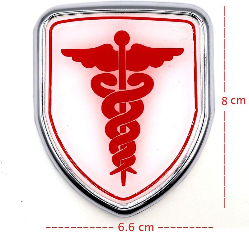 S2S® 3D Stylish Mini 3D Metal Chrome Sticker Emblem Badge Logo for Cars & Bikes (Doctor, 3X2.5 in) Replaceable parts - Image 2