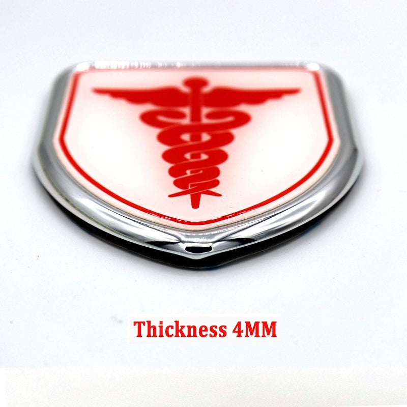 S2S® 3D Stylish Mini 3D Metal Chrome Sticker Emblem Badge Logo for Cars & Bikes (Doctor, 3X2.5 in) Replaceable parts - Image 3