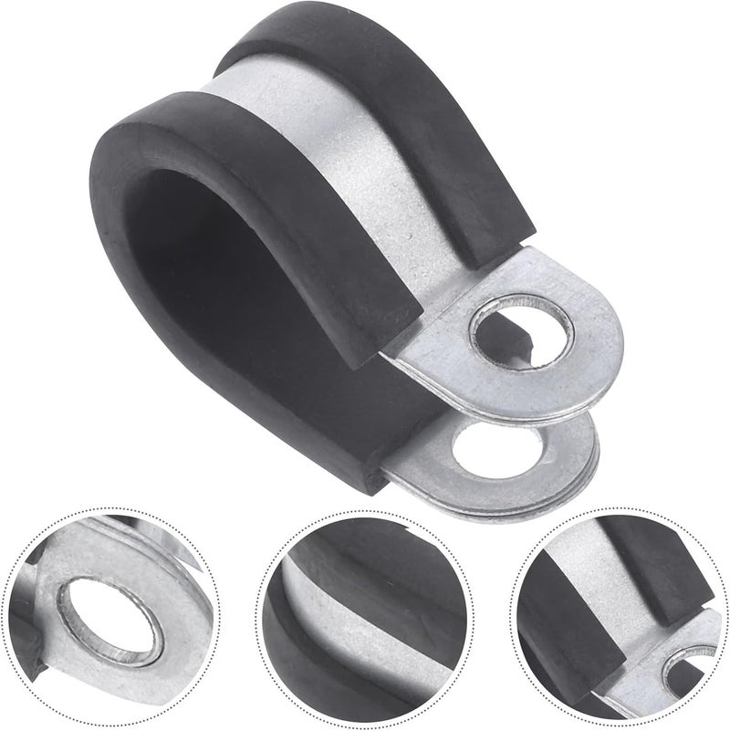 Uonlytech 20pcs Zinc-plated Metal U Bracket Clamps Cable Wire Clamps Sturdy Pipe Set for Electrical Wiring and Tubing Fixing - Image 4