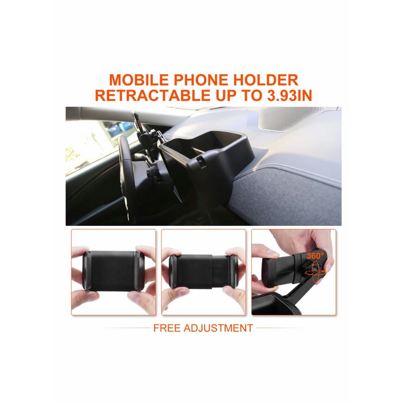 SOLARAE For Ford Mustang Mach-E 2021 2022, Center Console Dash Storage Tray Organizer with Cellphone Holder Inserts Dashboard Storage Box Accessories - Image 4