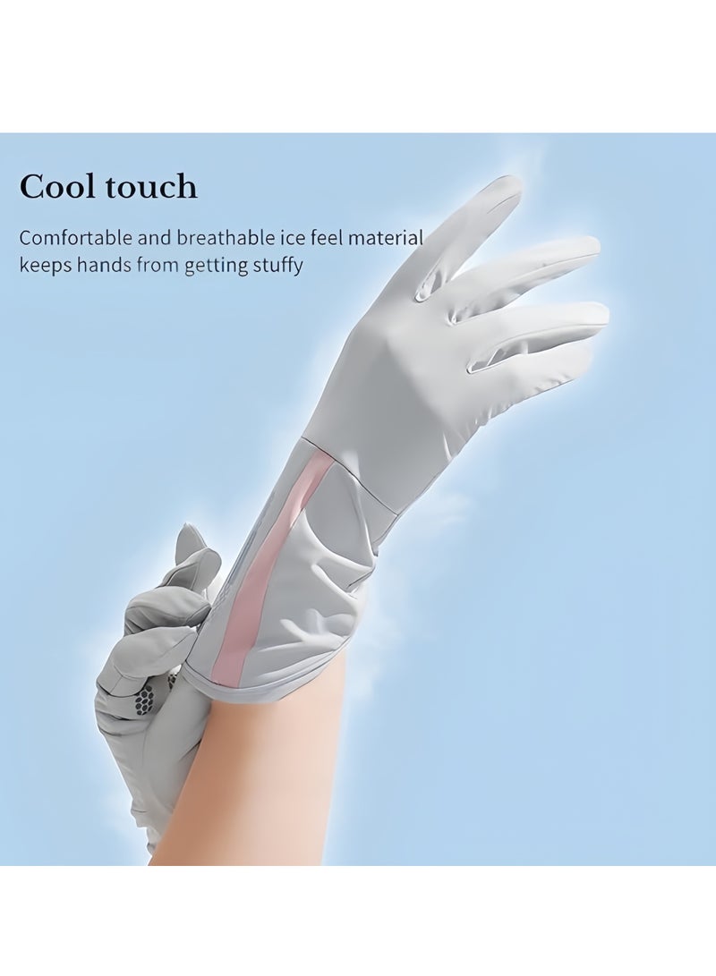 Women's Gloves, Driving Gloves, Non-Slip Sun Protection Summer Uv Protection Long Gloves - Image 5