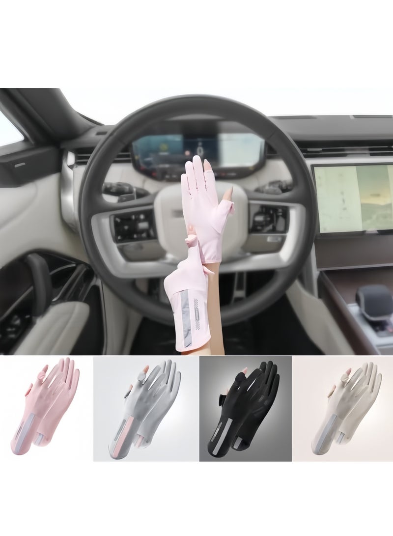 Women's Gloves, Driving Gloves, Non-Slip Sun Protection Summer Uv Protection Long Gloves - Image 3
