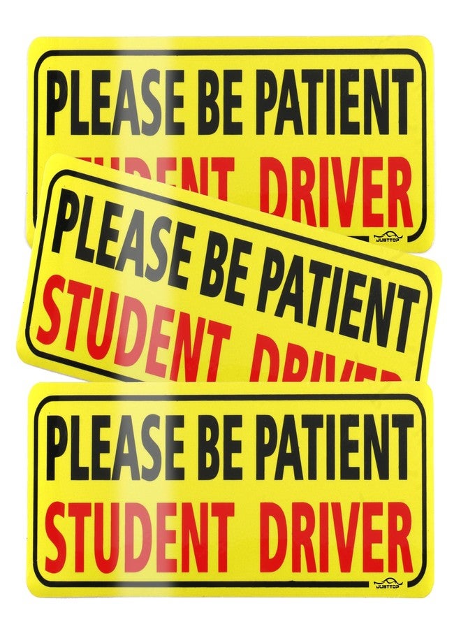 JUSTTOP 3pcs Student Driver Magnet for Car, Please Be Patient Student Driver, New Drivers Sticker Safety Warning, Magnetic Reflective Rookie Driver Bumper Sticker (Black&Red) - Image 1