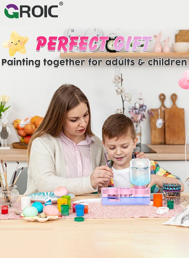 GROIC Paint Brush Cleaner Tool, Brush Rinser Cup, Water Circulation, Art Supplies for Acrylic,Watercolor and Water Based, Creative Gift for Adult Artist Beginners Kids - Pink - Image 5