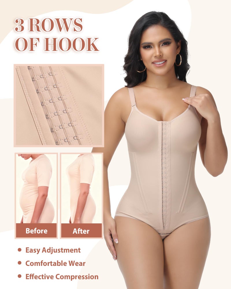 SHAPSHE Columbian Fajas Body Shaper for Women Compression Garment after Liposuction Tan XL - Image 3