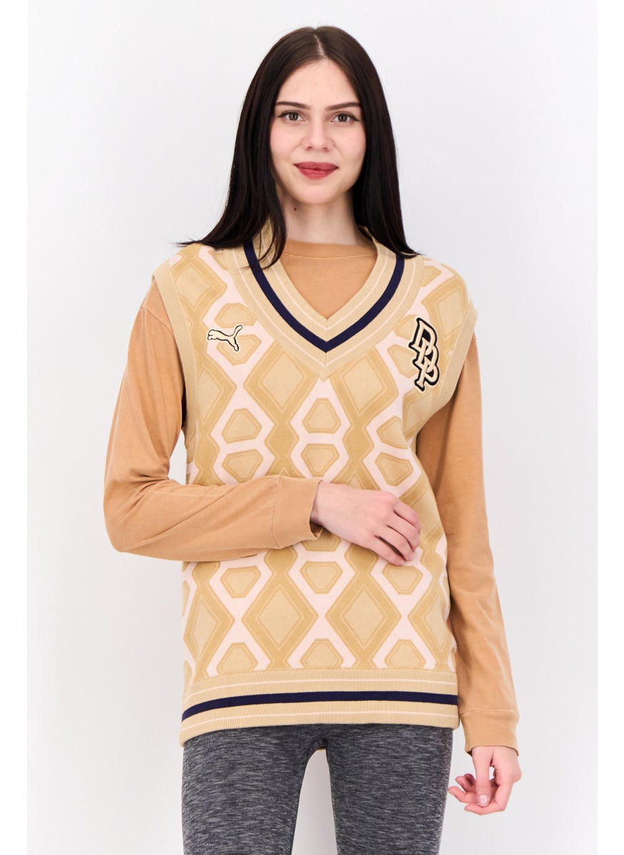 PUMA Puma x Dapper Dan Women Sportswear Fit Outdoor Sweater Vest, Tan  - Image 1