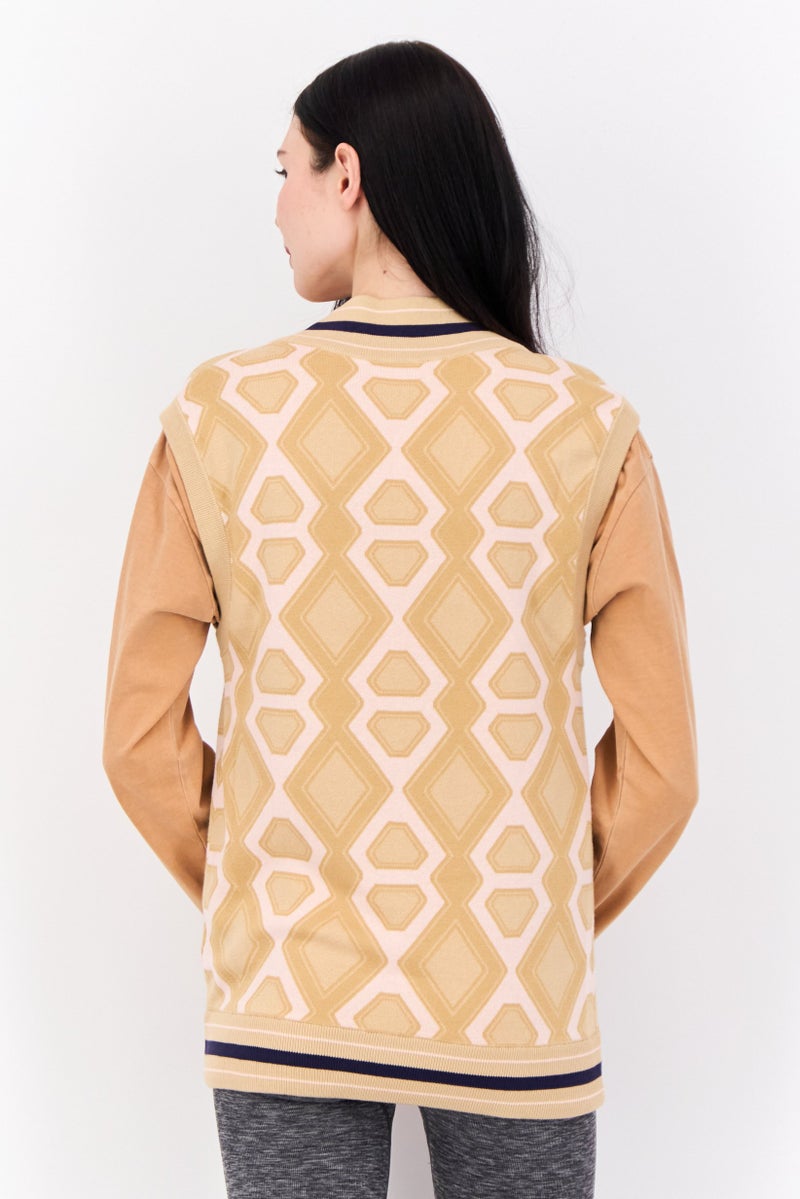 Puma x Dapper Dan Women Sportswear Fit Outdoor Sweater Vest, Tan - Image 3