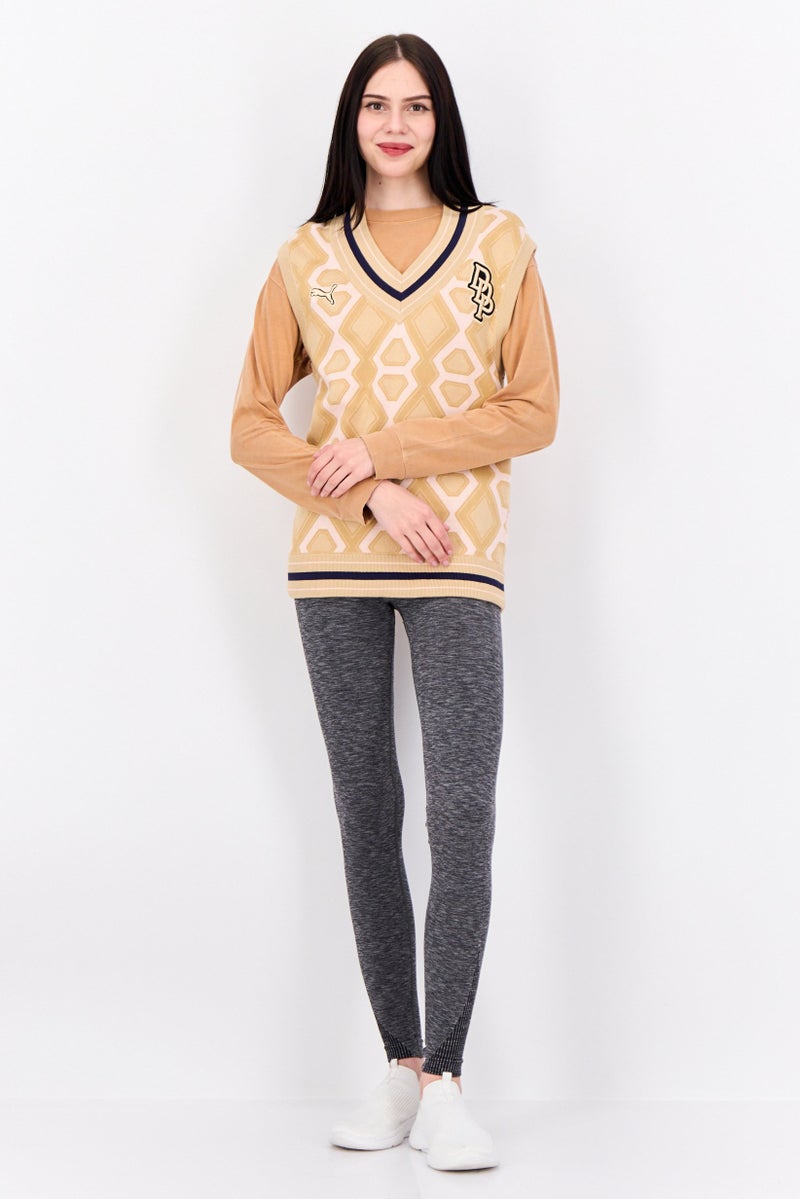Puma x Dapper Dan Women Sportswear Fit Outdoor Sweater Vest, Tan - Image 3