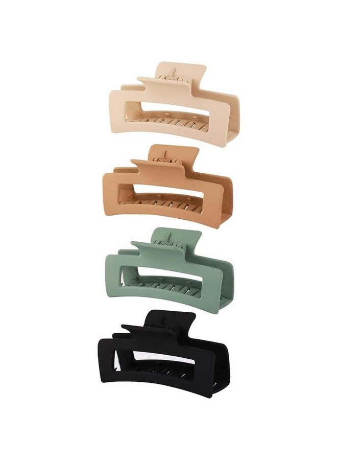 CHIROGRAPHY 4 Pack Hair Clips for Women & Girls, Large Hair Claw Clips, Non-slip Hair Claw Clips Rectangle Claw Clips for Women Thick Hair & Thin Hair (MULTICOLOR) - Image 1