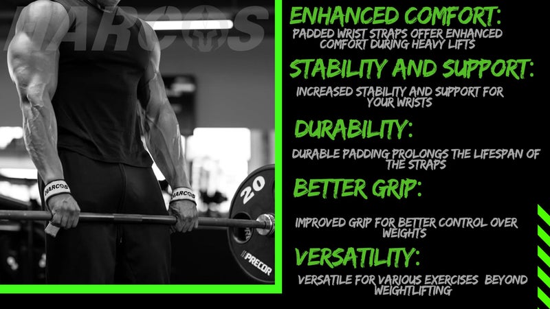 Harcos Premium 100 % Genuine Leather Weightlifting Gym Straps with 5mm Neoprene Padded Wrist Support Heavy Duty Double Stitched, Deadlifting, Powerlifting Gym Accessories for Men and Women with 54 CM Hand Bar Grip Extra-long length (Black) - Image 4