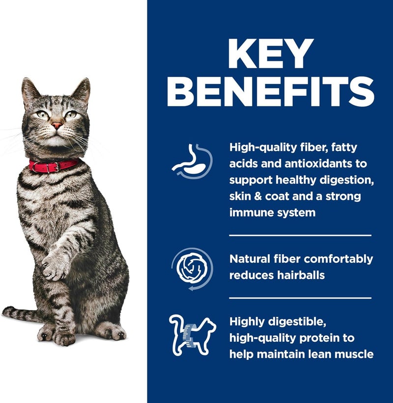 Hills هيلز ساينس دايت للتحكم في كرات الشعر للبالغين 16 صحة المسالك البولية دعم التحكم في كرات الشعر طعام جاف للقطط بنكهة الدجاج 155 رطل - Image 4