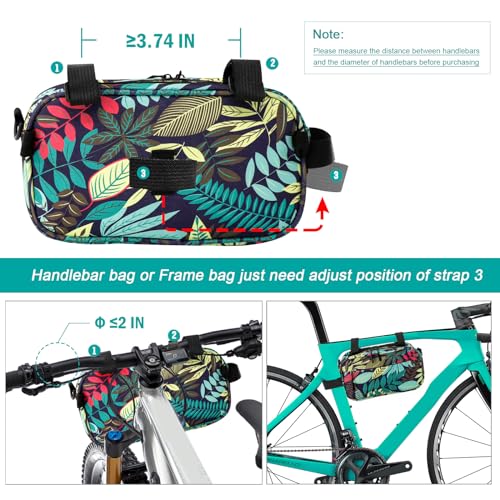 YEEGO DIRECT Handlebar Bag for Bicycles, Bike Bag Multifunctional Water-resistant Scooter Crossbag Handbag Slant Across Front,Bike Frame Accessories (Green) - Image 2