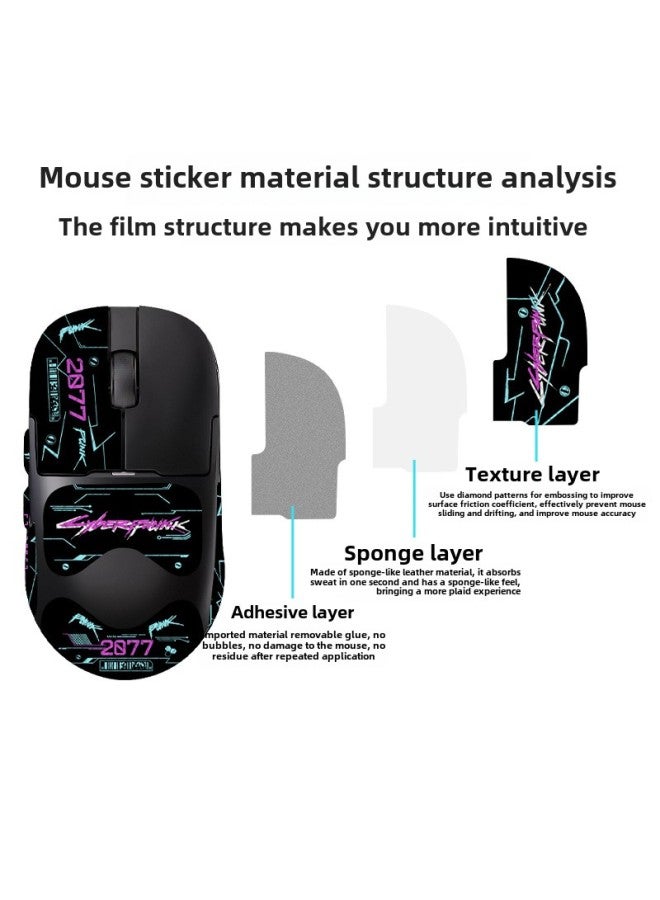 For Heijue AJ159apex Mouse Anti-Slip Sticker AJ159 Pro Universal Full Coverage Lizard Skin Sweat-Absorbing Scratch-Resistant Batch-Color:Heijue Aj159-sy-037 White Gundam/white Diamond-all Inclusive - Image 5
