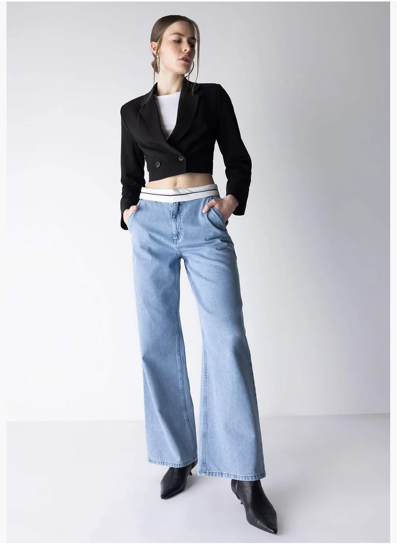 ديفاكتو Woman Wide Leg Denim Trousers