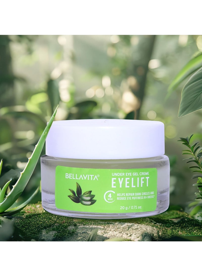 Bella Vita Organic - Eye Lift Hydrating Natural Under Eye Cream Gel for Dark Circles Puffy Eyes Wrinkles and Removal of Fine Lines for Women and Men 20 gm Pack of 3 - Image 1