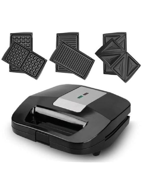 3 IN 1  Sandwich Maker (Grill ,Waffle,Toast)/Uniform Heat/Double Side Heating /Non-Stick Coating/700W (R.203)