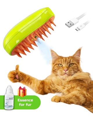 Steam Brush for Cat Dog Pets with essence, 3 in 1 massage Comb with cold steam, for Shedding and Grooming Steamer - pzsku/Z15CF9876D71DAEA67B48Z/45/_/1732199223/1c145400-98ca-43ed-9e54-b0e66677113e