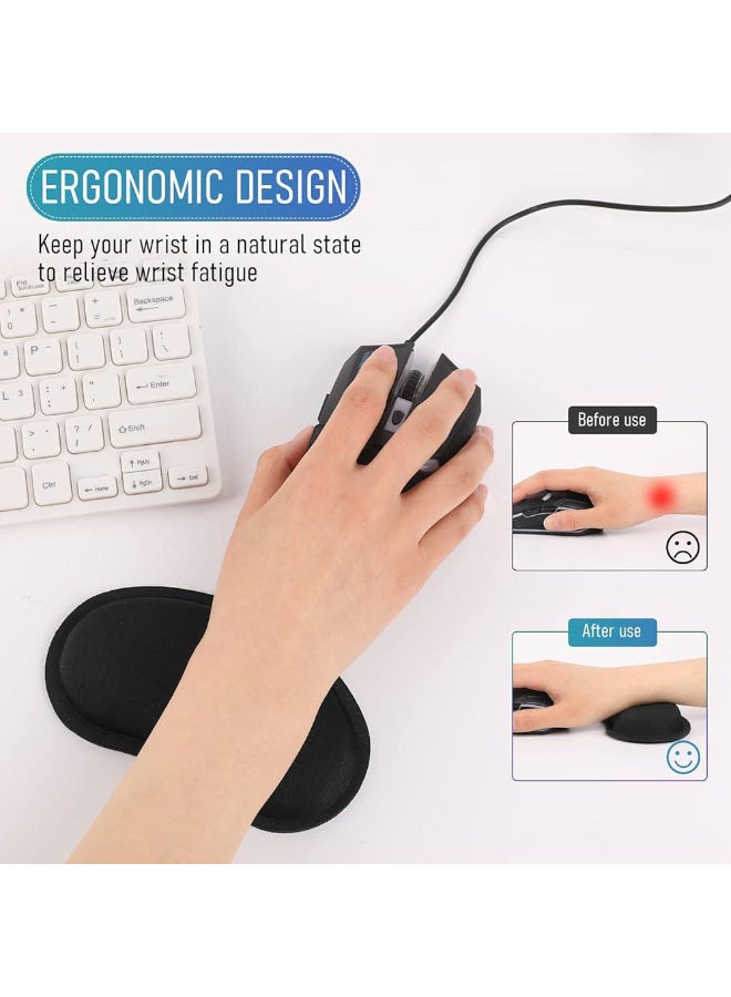 Mouse Wrist Rest Pad for Easy Typing Pain Relief Keyboard Wrist Rest Memory Foam Wrist Rest for Office/Gaming/Computer/Laptop/Mouse Wrist Rest Pad Support Gaming (Black), One Size - Image 3