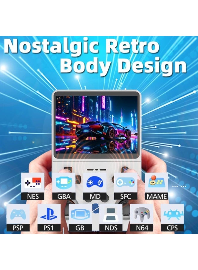 DIGI CORE R36S Game Console 3.5 Inch Portable Retro Game Console Built-in 15000+ Games With Open Source Linux System With 64GB Memory Card Video Games Console 3500mAh Battery IPS Screen Toys And Games For Kids And Adults White - Image 4