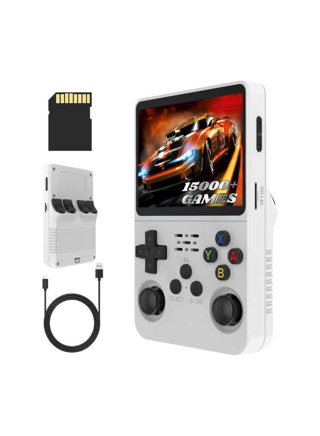 DIGI CORE R36S Game Console 3.5 Inch Portable Retro Game Console Built-in 15000+ Games With Open Source Linux System With 64GB Memory Card Video Games Console 3500mAh Battery IPS Screen Toys And Games For Kids And Adults White - Image 3