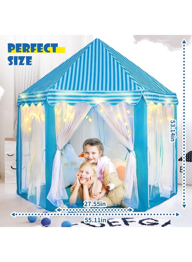 MOMENT Princess Castle Play Tent For Kids Large Kids Play Tents Hexagon Playhouse With Star Lights Toys  - Image 2