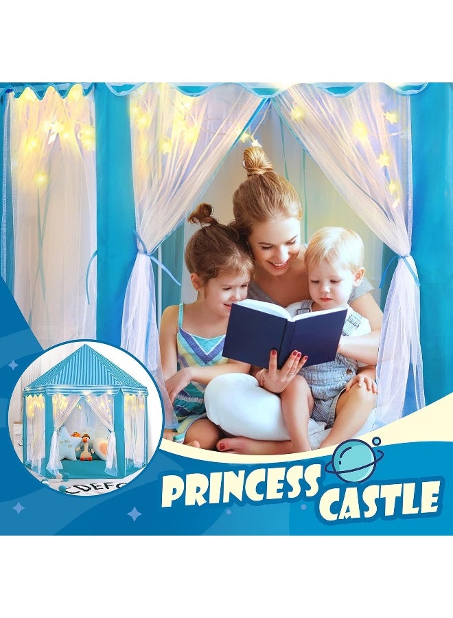 MOMENT Princess Castle Play Tent For Kids Large Kids Play Tents Hexagon Playhouse With Star Lights Toys  - Image 5