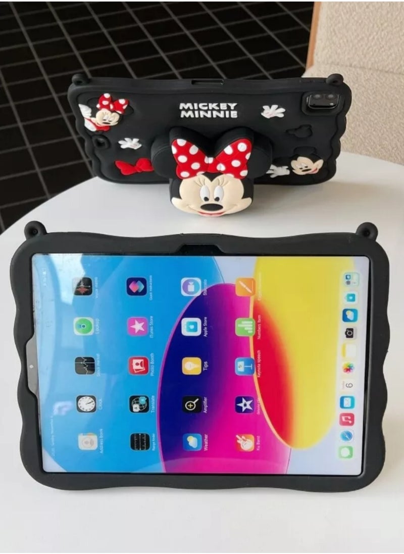 ميكي ماوس - جراب ميكي وميني ماوس المقاوم للصدمات لجهاز iPad Pro مقاس 11 بوصة، جراب سيليكون ثلاثي الأبعاد برسومات كرتونية (2022/2021، الجيل الرابع/الثالث)، جراب iPad Pro مقاس 11 بوصة، جراب iPad Air 5 2022 / iPad Air 4 2020 مقاس 10.9 بوصة، لطيف، وظيفة الحامل، جراب سيليكون، غطاء، ممتص للصدمات - Image 1