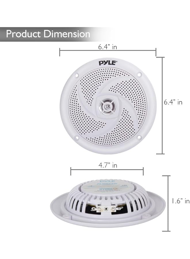 بايلي مكبرات صوت بحرية - نظام صوت ستيريو خارجي مقاوم للماء والطقس مقاس 5.25 بوصة ثنائي الاتجاه بقوة 180 وات وتصميم نحيف منخفض الارتفاع - زوج واحد - PLMR5W (أبيض) - Image 3