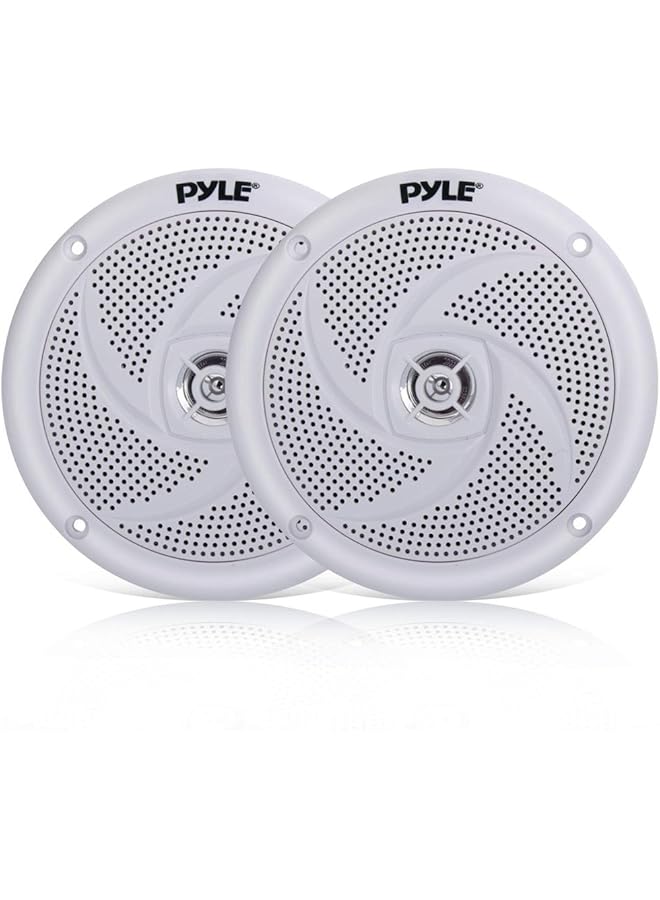 بايلي مكبرات صوت بحرية - نظام صوت ستيريو خارجي مقاوم للماء والطقس مقاس 5.25 بوصة ثنائي الاتجاه بقوة 180 وات وتصميم نحيف منخفض الارتفاع - زوج واحد - PLMR5W (أبيض) - Image 1