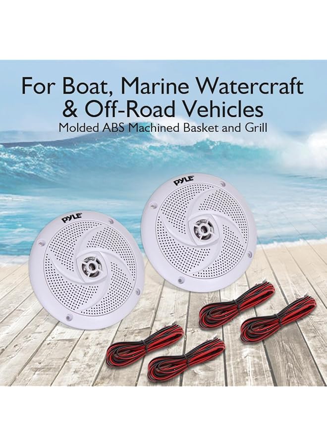 بايلي مكبرات صوت بحرية - نظام صوت ستيريو خارجي مقاوم للماء والطقس مقاس 5.25 بوصة ثنائي الاتجاه بقوة 180 وات وتصميم نحيف منخفض الارتفاع - زوج واحد - PLMR5W (أبيض) - Image 2