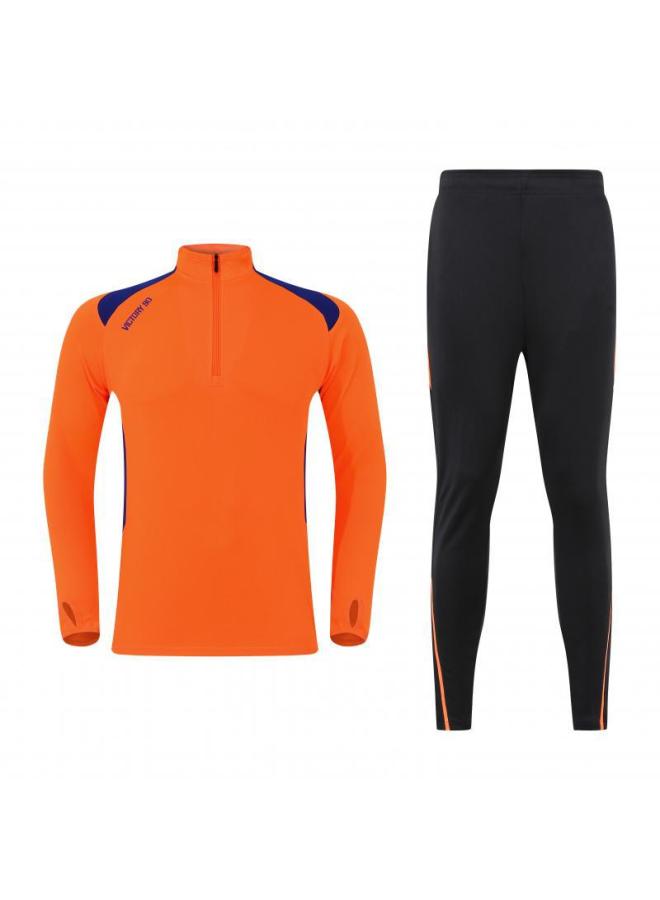 Children's Football Uniforms Fleece-lined Autumn And Winter Sports Fitness Suits Adult Half-zip Long-sleeved Football Training Suits Cycling Suits