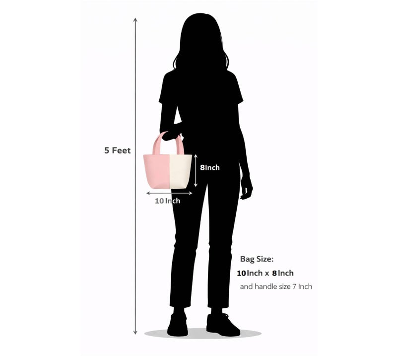 Lify Canvas Mini Tote Bag for Women | Small Handbag Purse with Zipper & Inner Pocket | Lightweight Cotton Canvas Craft Bag for Daily Use, Travel, Shopping & Gifting (1 Piece) (Navy Blue) - Image 3