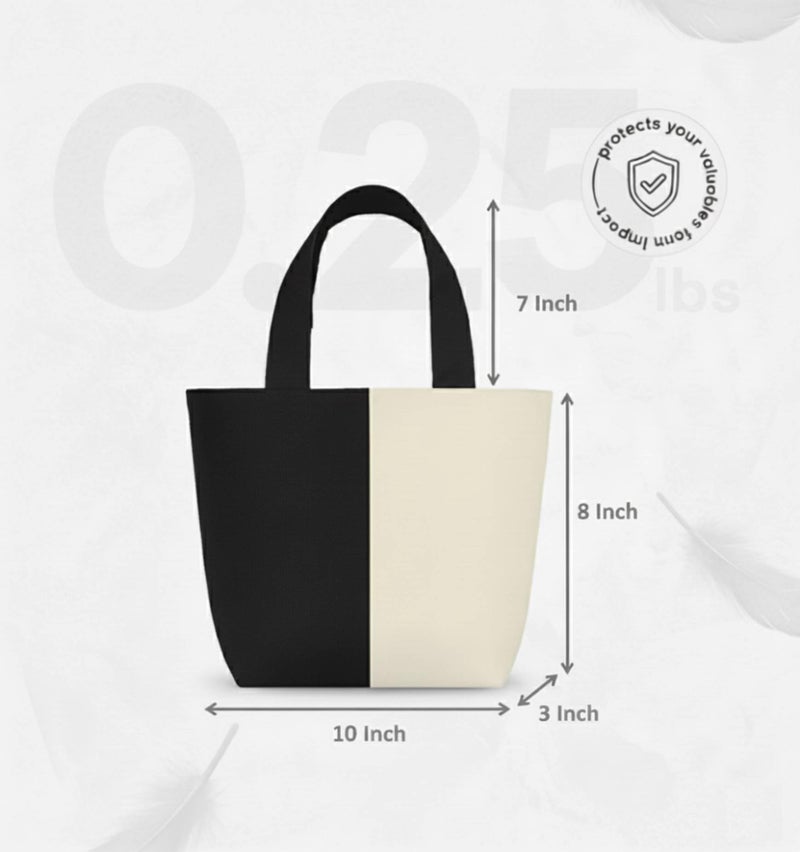 Lify Canvas Mini Tote Bag for Women | Small Handbag Purse with Zipper & Inner Pocket | Lightweight Cotton Canvas Craft Bag for Daily Use, Travel, Shopping & Gifting (1 Piece) (Navy Blue) - Image 2