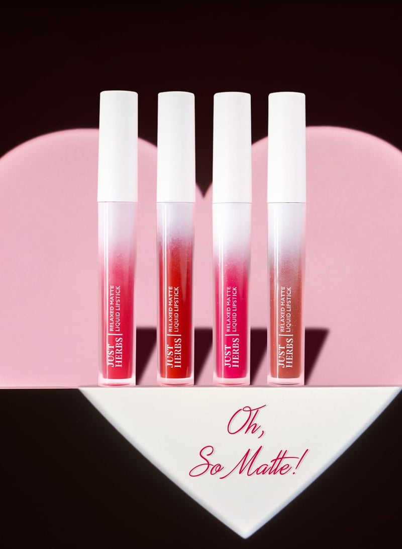 جاست هيربز أحمر شفاه سائل مطفي مريح 4 مل بورجاندي بليس - Image 5