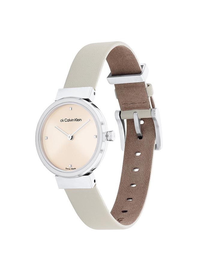 CALVIN KLEIN Women's Analog Round Leather Wrist Watch 25000044 - 28 mm  - Image 2