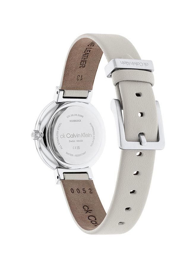 CALVIN KLEIN Women's Analog Round Leather Wrist Watch 25000044 - 28 mm  - Image 3
