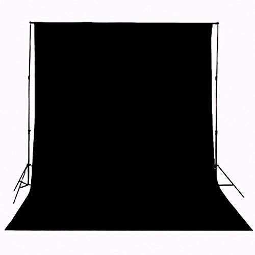 HMTfoto Background Solid Black Backdrop Muslin Portrait Background Screen for Photo Backdrop Video Photography Studio(6x9ft, Black) - Image 1