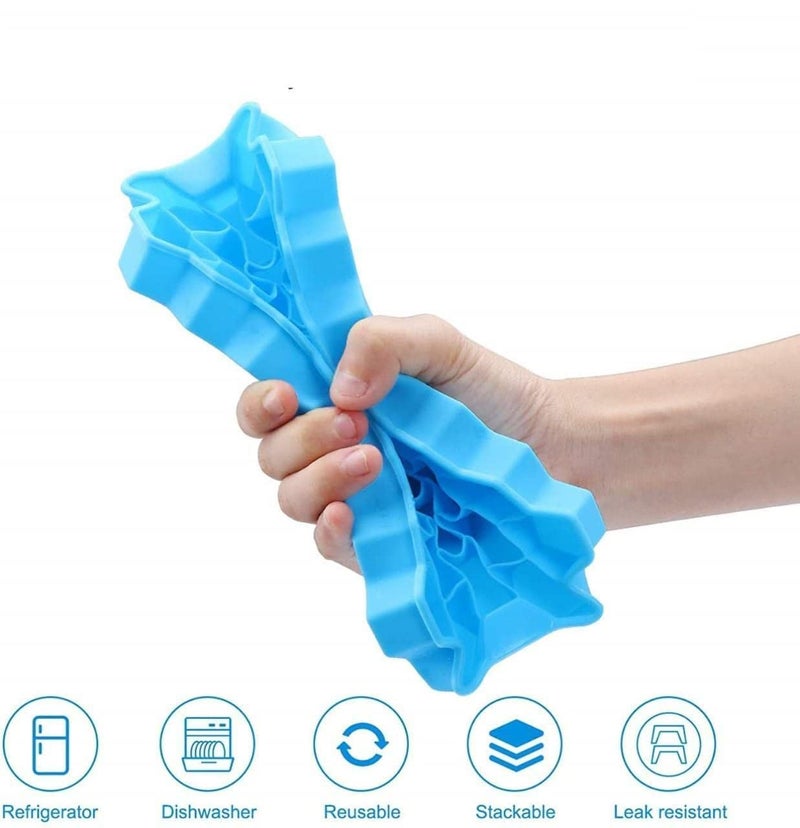 Premium Silicone Ice Cube Tray Flexible Durable Ice Trays for Freezer Small Ice Cube Mould Ice Cube Maker Fridge Tray Ice Tube Silicone Moulds for Chocolate Ice BPAFreeBluePack of 2 - Image 4