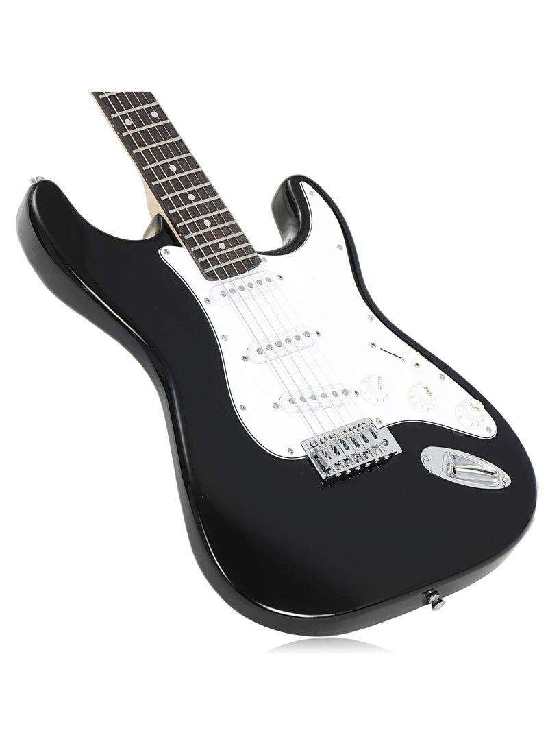 Mike Music 39 Inch Electric Guitar, Full Size Electric Guitar, Beginner Guitar, Solid Body 39" Black Guitar for Starter, Guitar for Rock Pop Jazz Music with Bag, Strap, Strings, Cable, Picks Beginner Kit Ideal Holiday Birthday Gifts  - Image 5