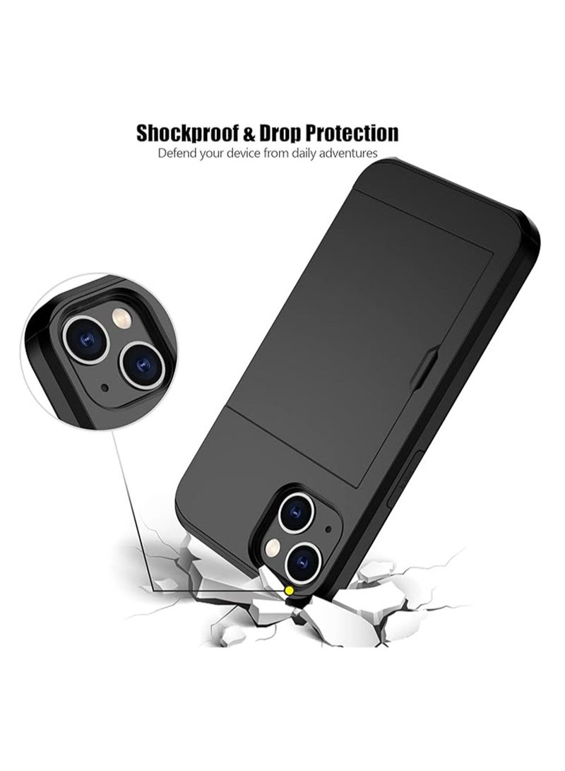 WRISTWISE Case Cover for iPhone 15 Plus with Card Holder Heavy Duty Protective Dual Layer Shockproof Hidden Card Slot Slim Wallet Phone Cover for Women&Men 6.7 inch(Black) - Image 5