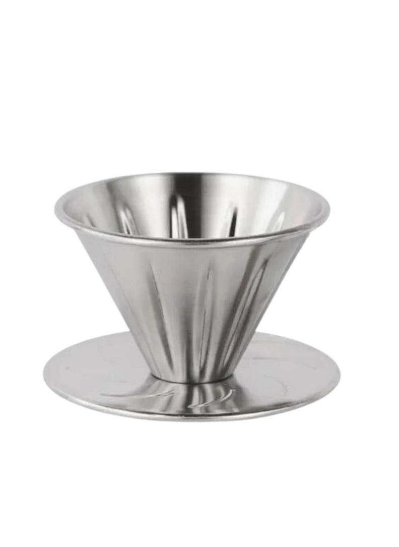 Generic Liying 01Pcs- V01 Pour Over Coffee Dripper Stainless Steel without handle Metal Reusable Cone Coffee Filter Slow Brewing Accessories for Home Cafe Restaurants  - Image 1