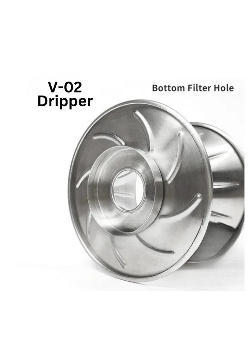 Generic Liying 01Pcs- V01 Pour Over Coffee Dripper Stainless Steel without handle Metal Reusable Cone Coffee Filter Slow Brewing Accessories for Home Cafe Restaurants  - Image 4