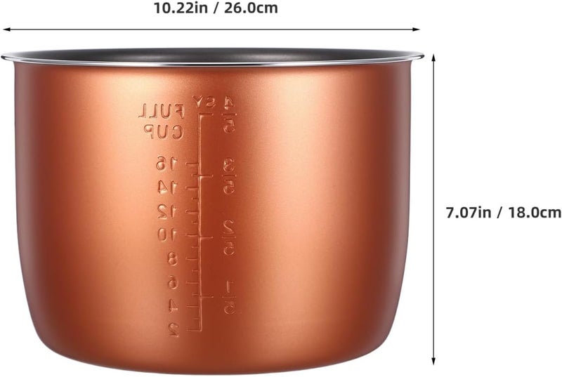 Pretyzoom Non-Stick Rice Cooker Inner Pot Replacement Aluminum Inner Pan for Rice Cooker with Scale Dishwasher Safe Easy-Clean Cooking Bowl Scratch-Resistant Spare Part for Home Cooking - Image 5