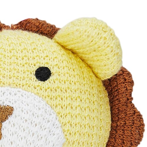 Haus & Kinder Leo Baby Rattle Toy – Pack of 1 | Lion-Shaped Knitted Rattle for Newborns | Soft Yellow Cotton with Polyfibre Filling, Sensory Rattle, 15 cm, 0-2 Years | Safe First Toy for Babies - Image 2